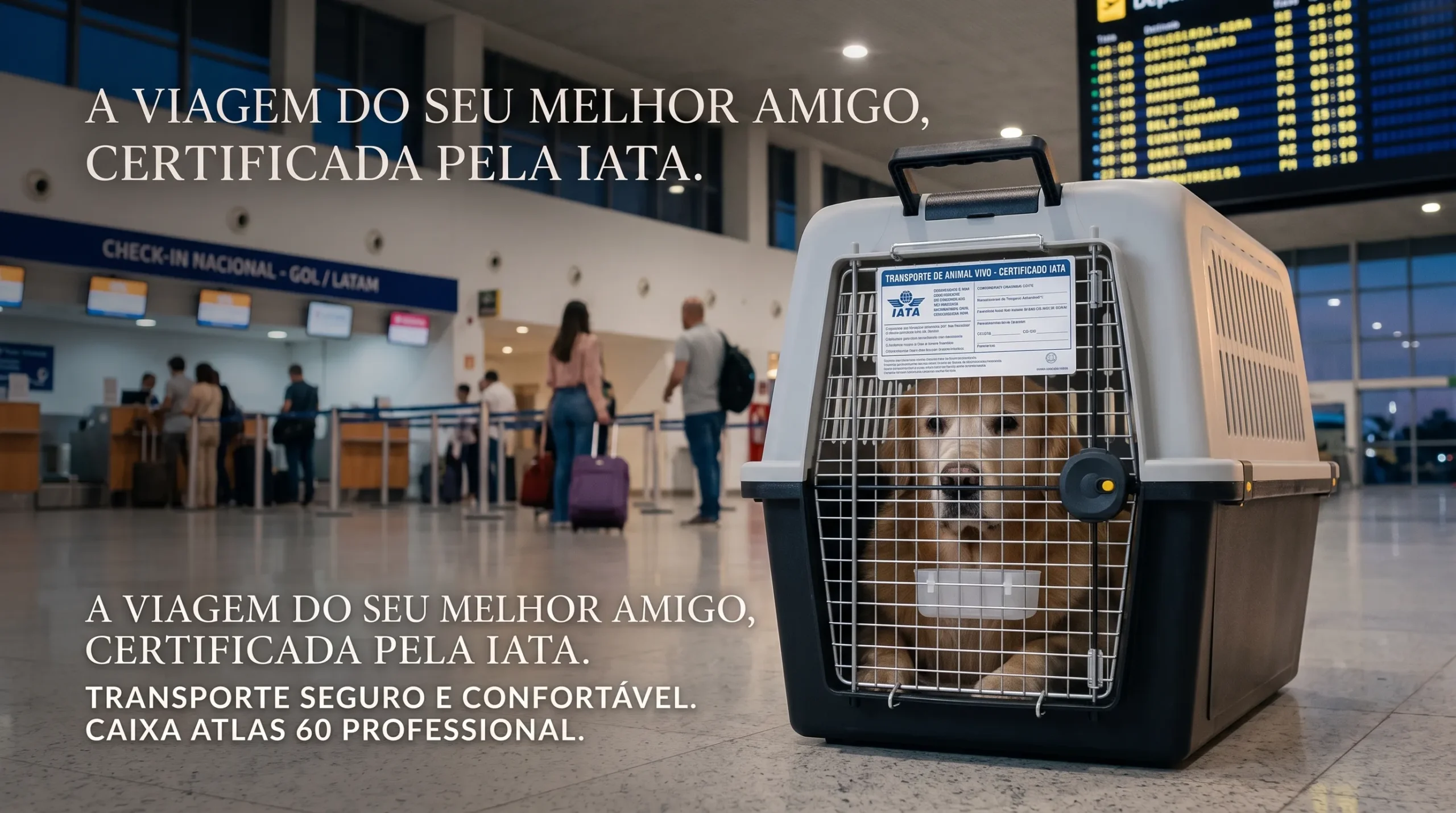 caixa de transporte IATA para cachorro — Ferplast Atlas 60 Professional aprovada para voos