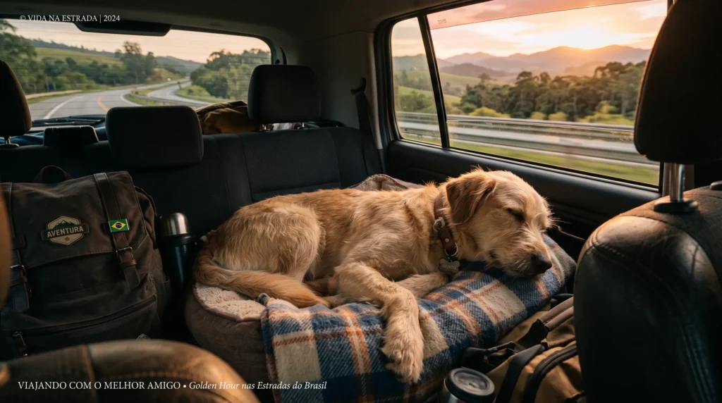 como acalmar cachorro no carro — cão relaxado no banco traseiro durante viagem